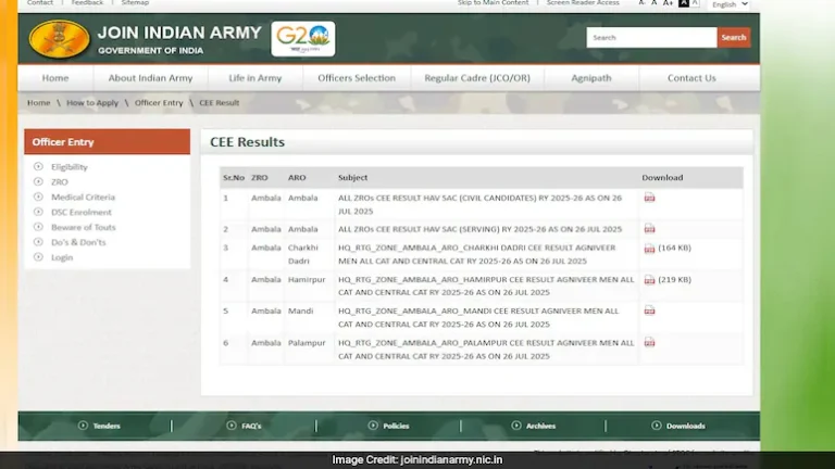 indian-army-agniveer-cee-result-2025-declared